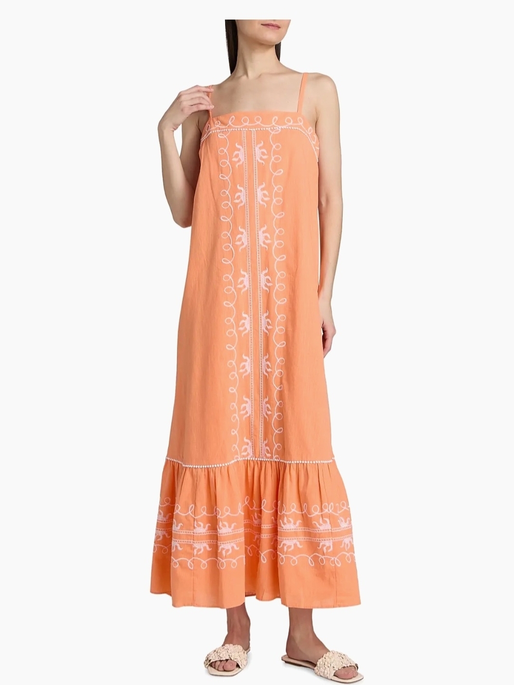 Lilly Pulitzer Rozalie Embroiderd Cotton Maxi Dress Size 14